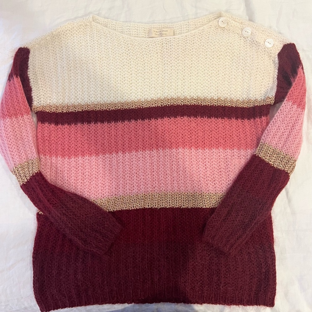 Sesame Striped Knit Sweater